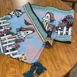 Decorative Tapestry Table Runner with Tassels